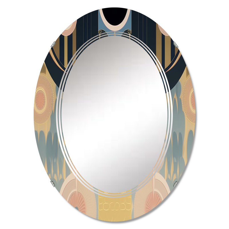 Curcuma - Miroir mural moderne ovale, 36 po x 24 po