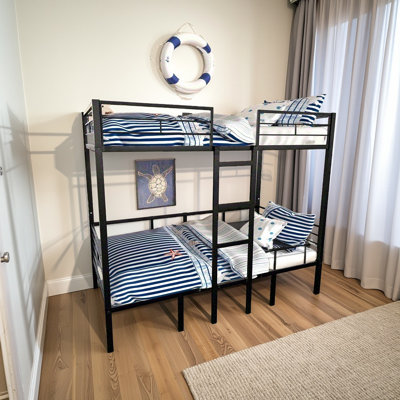 Full Size Loft Bed (transformable To Full Over Full Bunk) - With Table Sets, Cpc Certified (no Box Spring Needed)