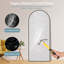 Miroir de plancher noir arqué avec support, miroir autoportant de 38 po x 77 po pour chambre à coucher-1950966361-1950966360