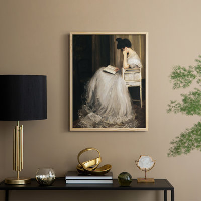 «Vintage Portrait Print Cxxxi», reproduction encadrée - bois massif