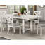 Contemporary 7Pc Dining Set White Oak Table W Leaf 6X Side Chairs Cross Back Cushion Seat Chair