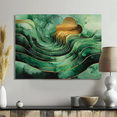 Emerald Optical Play Of Maze - Maze Print On Metal