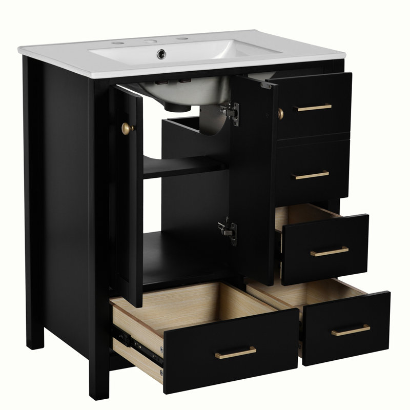 Ensemble de meuble-lavabo avec 4 tiroirs et portes à fermeture douce