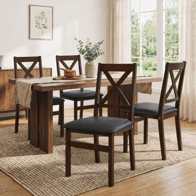 Chaises de salle à manger pliantes rembourrées et empilables avec structure en bois massif
