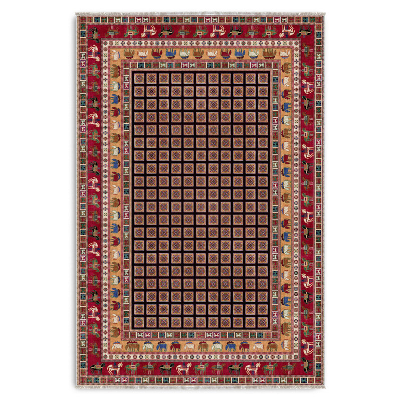 Tapis miniature en chenille de coton rouge pastel Lacasa, Tapis de couloir 3 pi 4 po x 11 pi 6 po