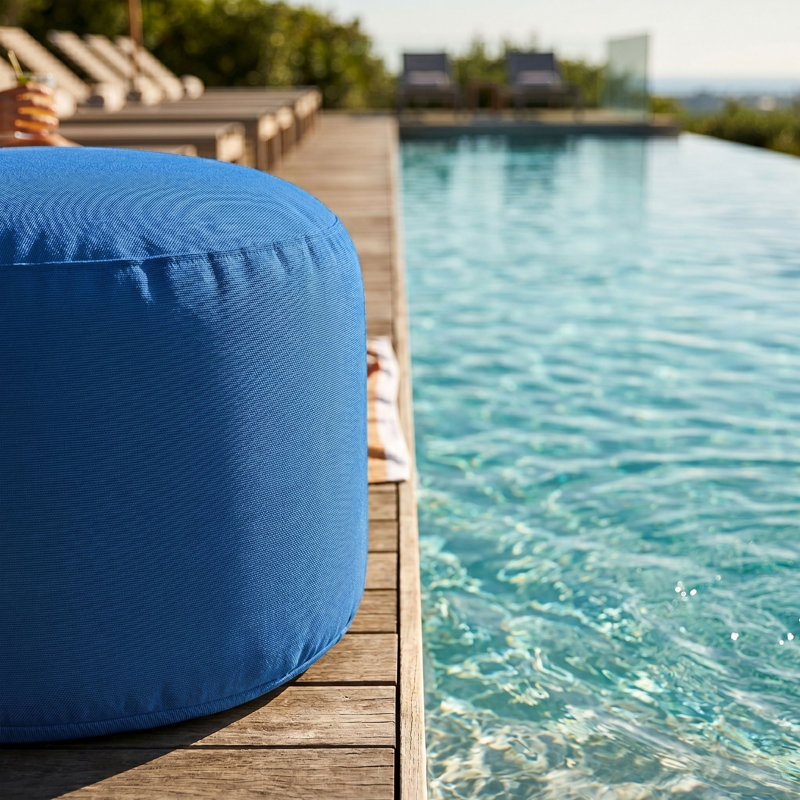 Pouf d'extérieur Soleil, Bleu