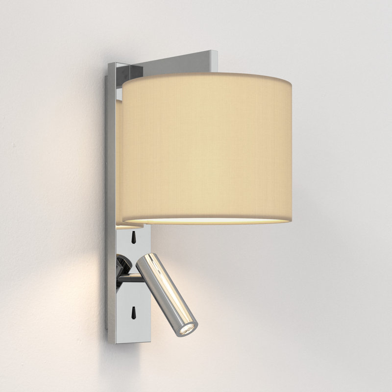 Ravello 2 - Light Armed Sconce, Polished Chrome, Putty, Polycotton