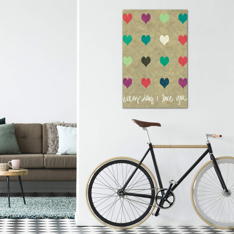 «Everyday Love» par Shelley Lake - impression d'art graphique, H 26 po x l 18 po x 1,5 po, Toile tendue, Pas de tapis