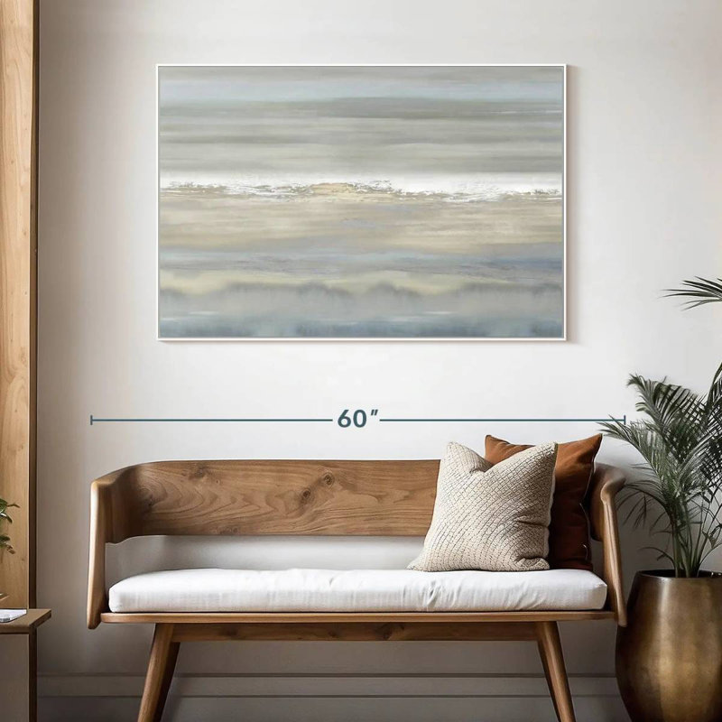 Ciel levé, Cadre flottant blanc, 46 po x 31 po