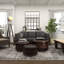 Ademide Dark Brown Wood Ottoman Set with Tufted Top