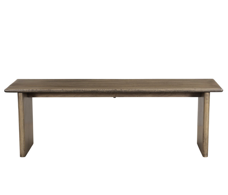 55" Brown Solid Wood Dining Bench