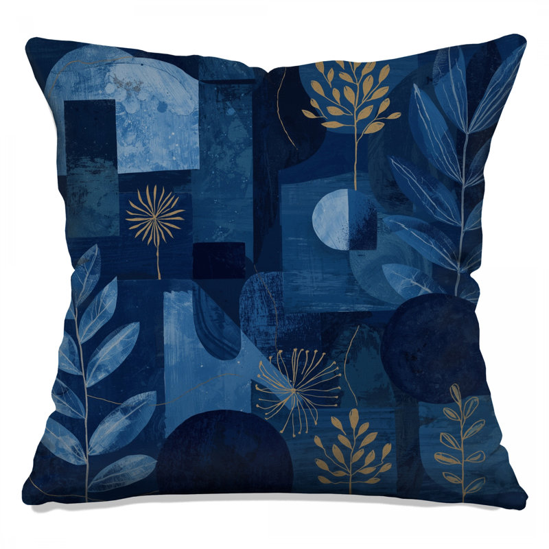 Coussins Blue Botanical Abstract, 20 po x 20 po