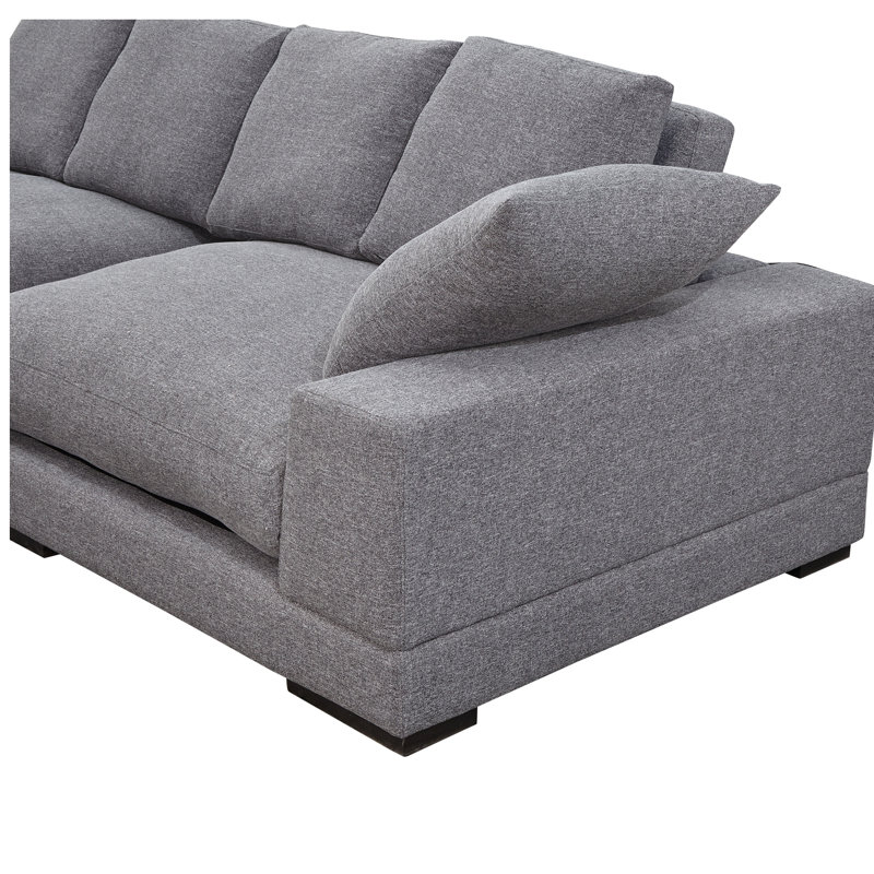 Canapé modulaire avec méridienne Lonsdale, Gris foncé
