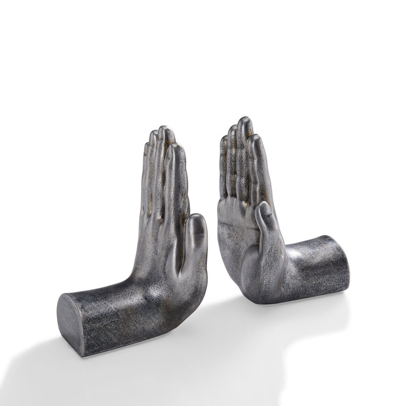 Modern & Contemporary Resin Non-Skid Bookends, Silver