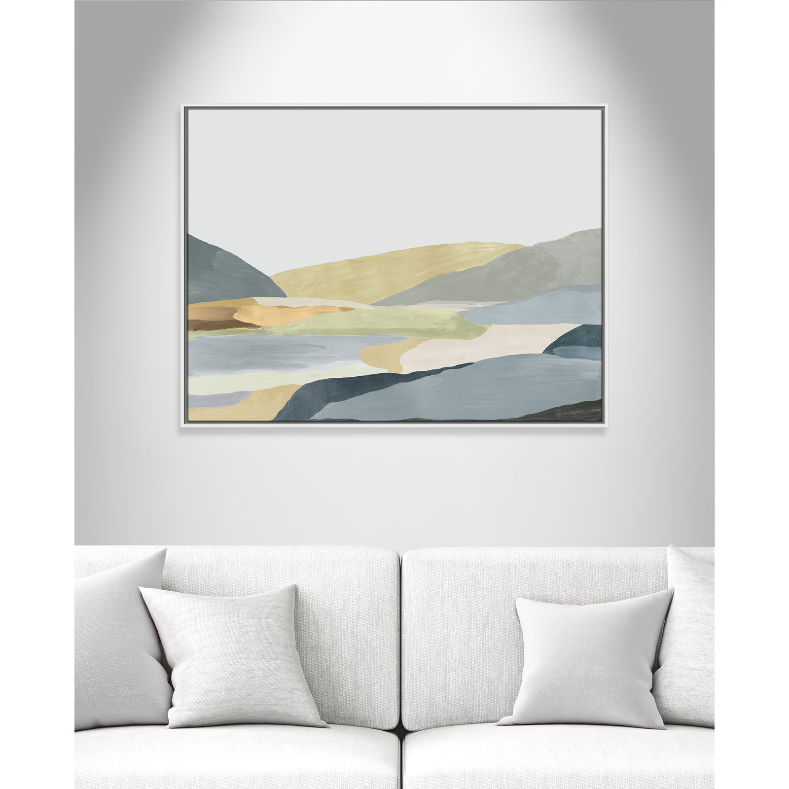 Blair "Warm Hills II" Painting, White Canvas, 31.5" H x 41.5" W x 2" D