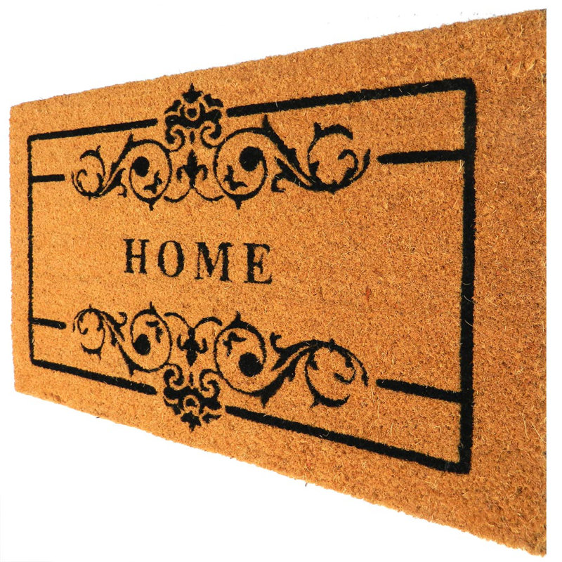 Tapis en fibre de coco avec support en PVC imprimé naturel 18 po X P 30 po L