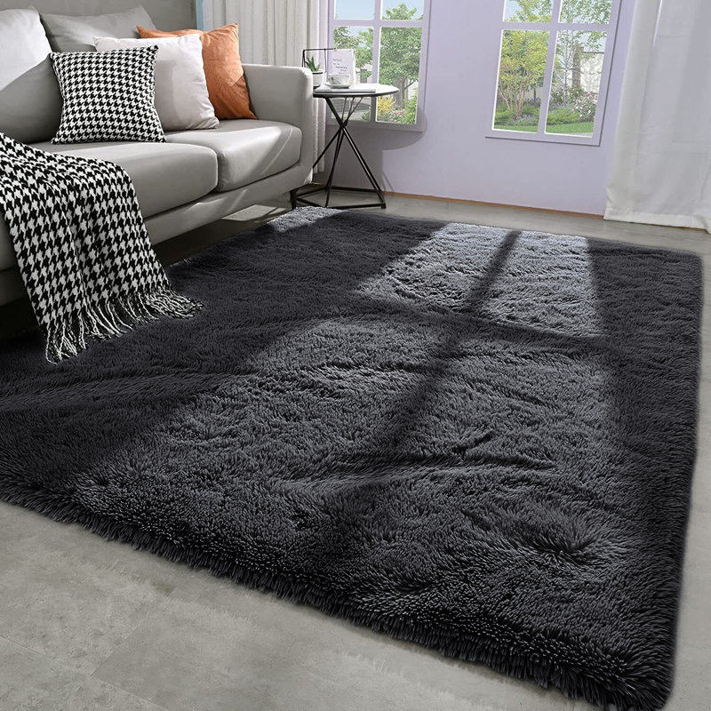 Soft Fluffy Indoor/Outdoor Shaggy Area Rug – Luxurious Comfort & Stylish Design, Rectangle 8" x 10"