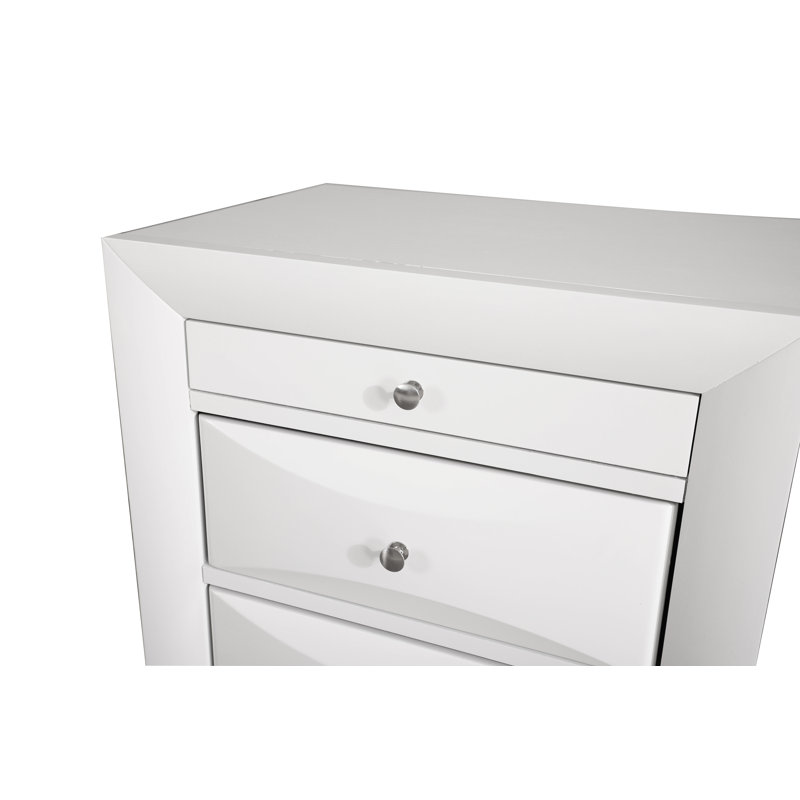 Marilla 3 Drawer Wood Nightstand, White