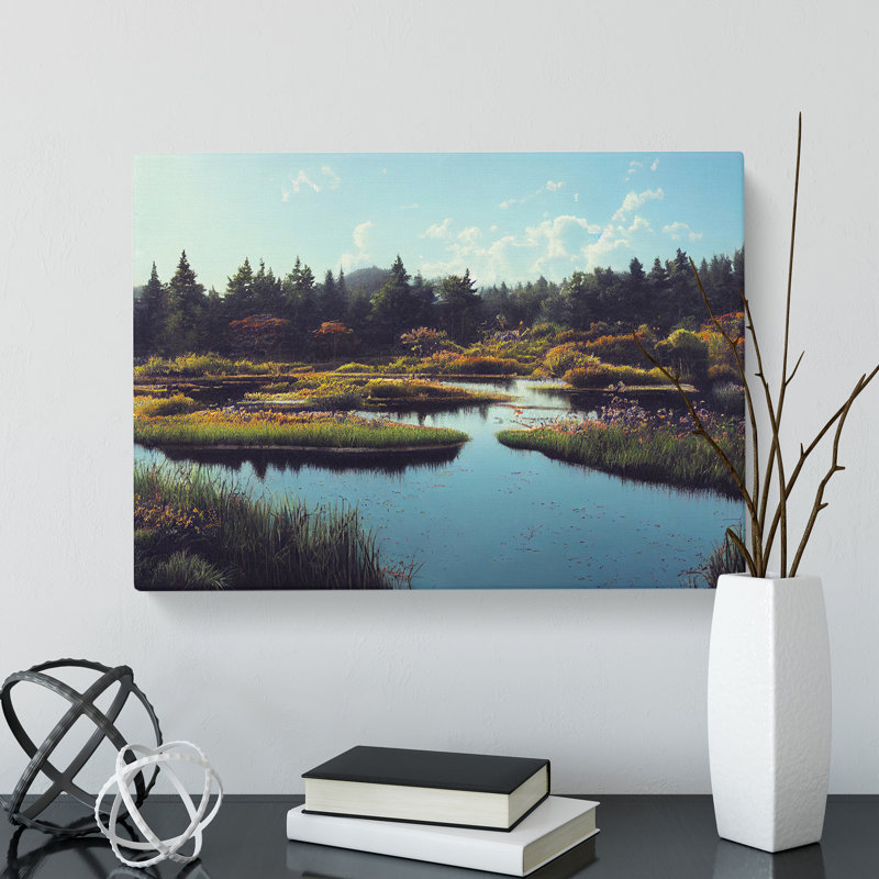 Pond In The Autumn - Wrapped Canvas, 35cm H x 50cm W x 3cm D