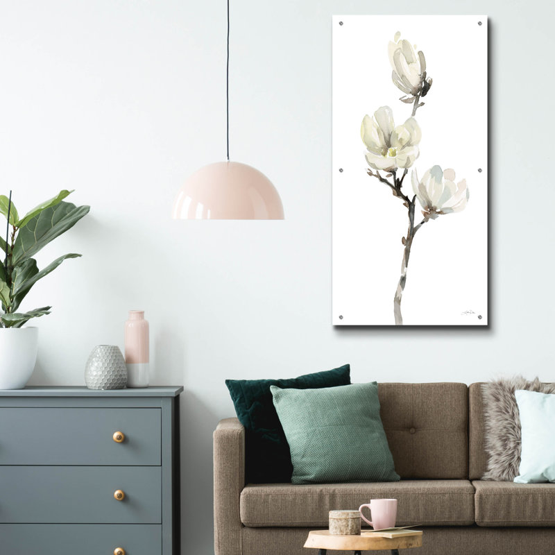 Art mural en verre blanc 1 "par Katrina Pete, H 48 po x l 24 po
