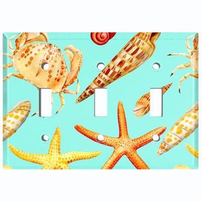 Nautical & Beach Themed 3 - Gang Toggle Light Switch Standard Wall Plate
