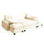 Canapé-lit en U de 104,7 po avec lit escamotable, canapé-lit convertible 2 en 1 avec accoudoirs amovibles et ports USB, canapé modulaire surdimensionné avec méridienne pour salon / appartement, beige / blanc