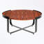 Table basse ronde d'extérieur avec pieds croisés
