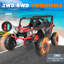 24V Ride On Cars UTV avec 2 sièges, 4 roues électriques pour enfants avec télécommande, rangement, 3 vitesses, musique Bluetooth-105013316