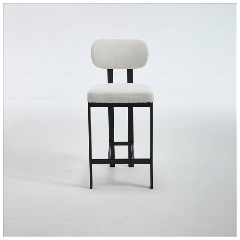 2PCS 26Inch Fabric Counter Height Barstools, White