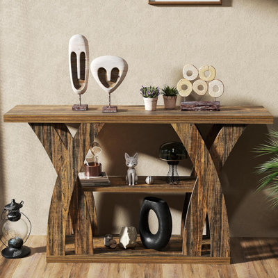 Farmhouse 54" Wooden Console Table，narrow Entryway Table Sofa Table