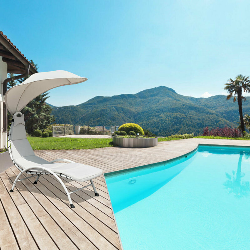 Chaise longue suspendue Daquan, Beige