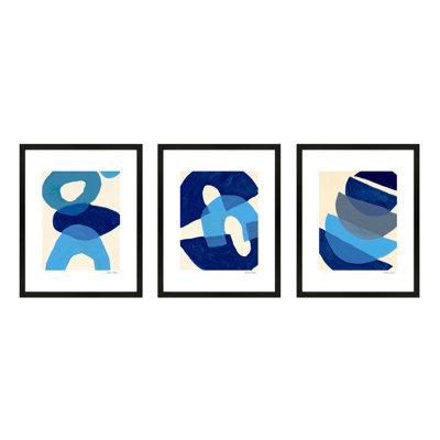 " Indigo Ensemble Set Of 3 " by Andrea Stokes 3 - Pieces