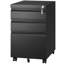 Armoire de bureau en métal à 3 tiroirs avec serrure, noire, entièrement assemblée, option de rangement polyvalente offerte, présentation élégante en métal, idéale pour le bureau à domicile, la construction-130165093
