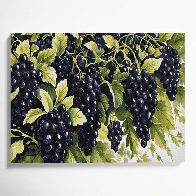 Fruit, groseille, art mural sur toile mauve, H 11 po x l 14 po
