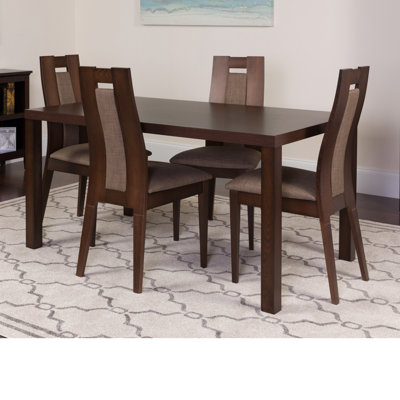 Hudnall Solid Wood Top Four Leg Base Dining Set