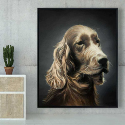 Field Spaniel Dog Framed Canvas - Home Decor Art Print