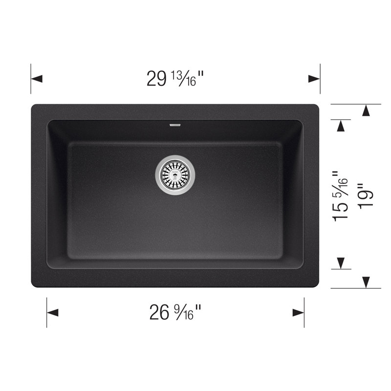 Vintera SILGRANIT 30" Single Bowl Apron-Front Farmhouse Sink, Anthracite