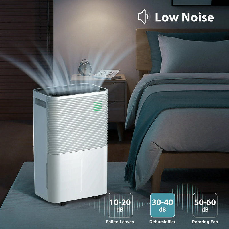 Antarctic Star 45-Pints/Day High Humidity Dehumidifier W/Washable Filter,3 Modes, 24-H Setting, White