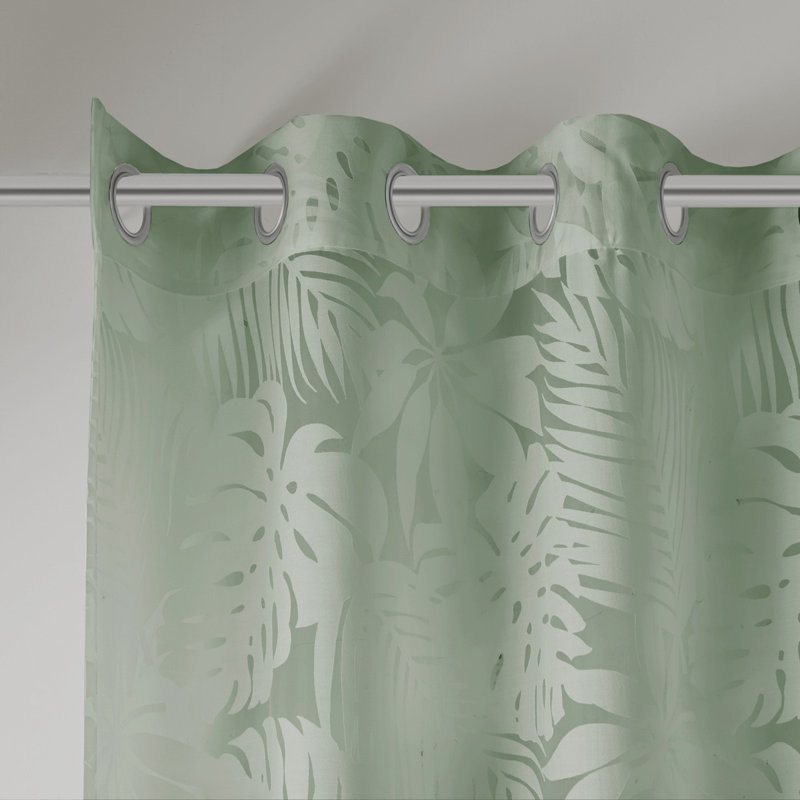 Feuille de palmier Burnout vert sauge 50X95 ", L 50,11 po x L 95 po