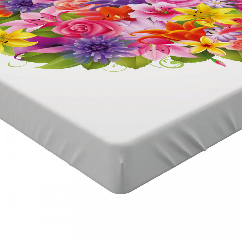 Microfiber Floral Fitted Sheet, Twin XL Fitted Sheet