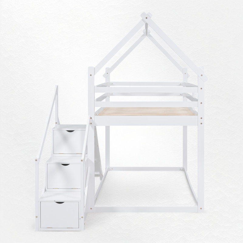 Balmers Kids Twin Over Twin Bunk Bed, White