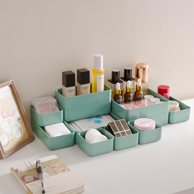Ensemble de 11 tiroirs de rangement empilables, plateaux de rangement de bureau multi-tailles