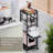 4 Tier Kitchen Storage Shelf Kitchen Trolley with Wheels, Strong Load-capacity Height Adjustable 4 Tier Free-standing Storage Rack, Easy Assembly Storage Shelf Kitchen Trolley
