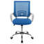 Chaise de bureau ajustable rembourrée bleue