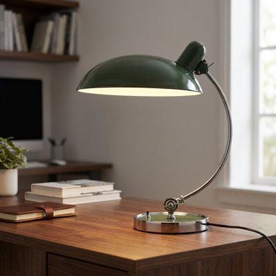 Ulia Modern Bauhaus Table Lamp with Adjustable Shade, Vintage-Inspired Aluminum Desk Lamp, E26 LED Compatible for Living Room, Bedroom, Home Office or Reading Area