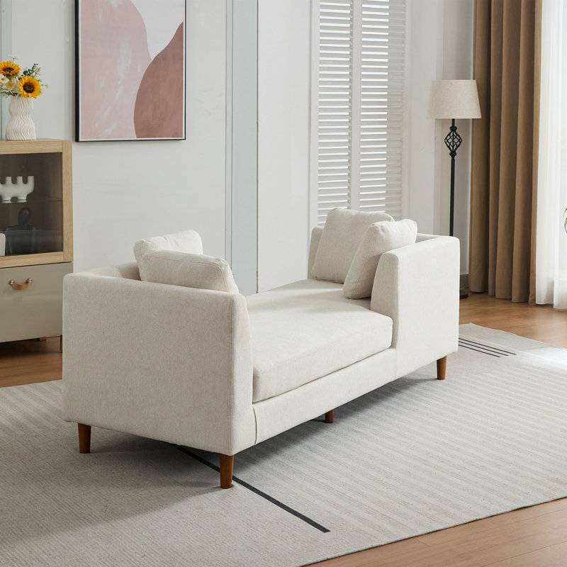 Lit de jour avec méridienne moderne rembourrée, Beige