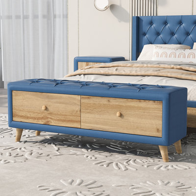 Kacee Linen Upholstered Storage Bench