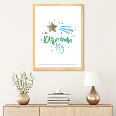 «Dream Big Green & Blue», reproduction d'art textuel