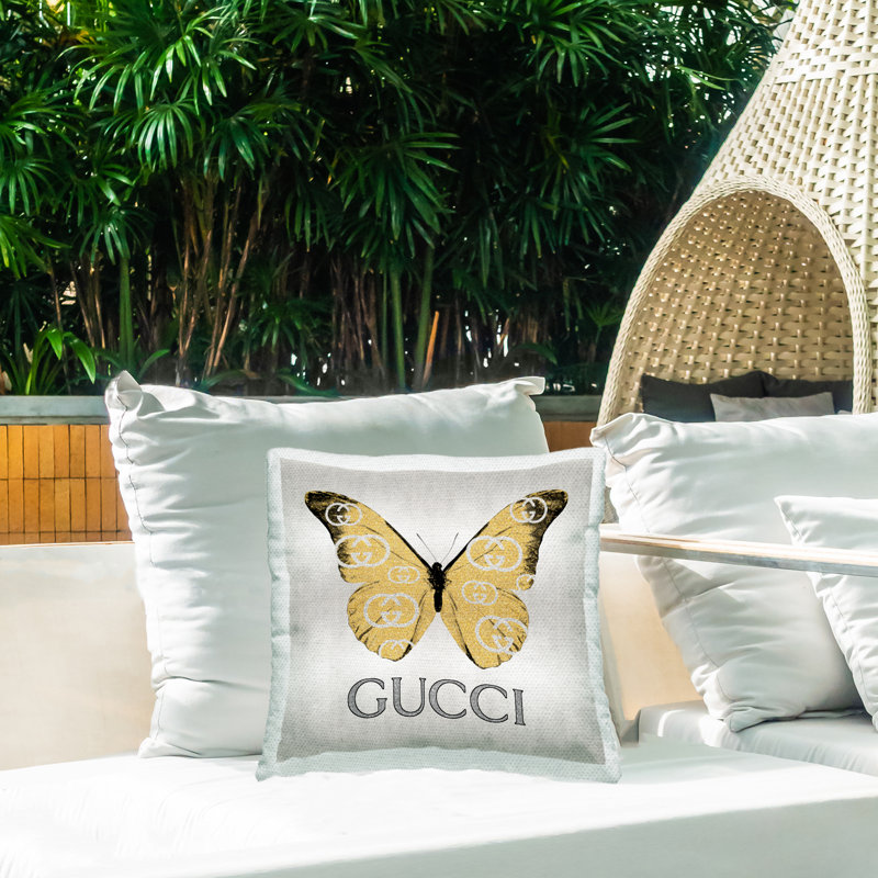 Stupell Industries Glam Fashion Butterfly Outdoor Printed Pillow by Madeline Blake