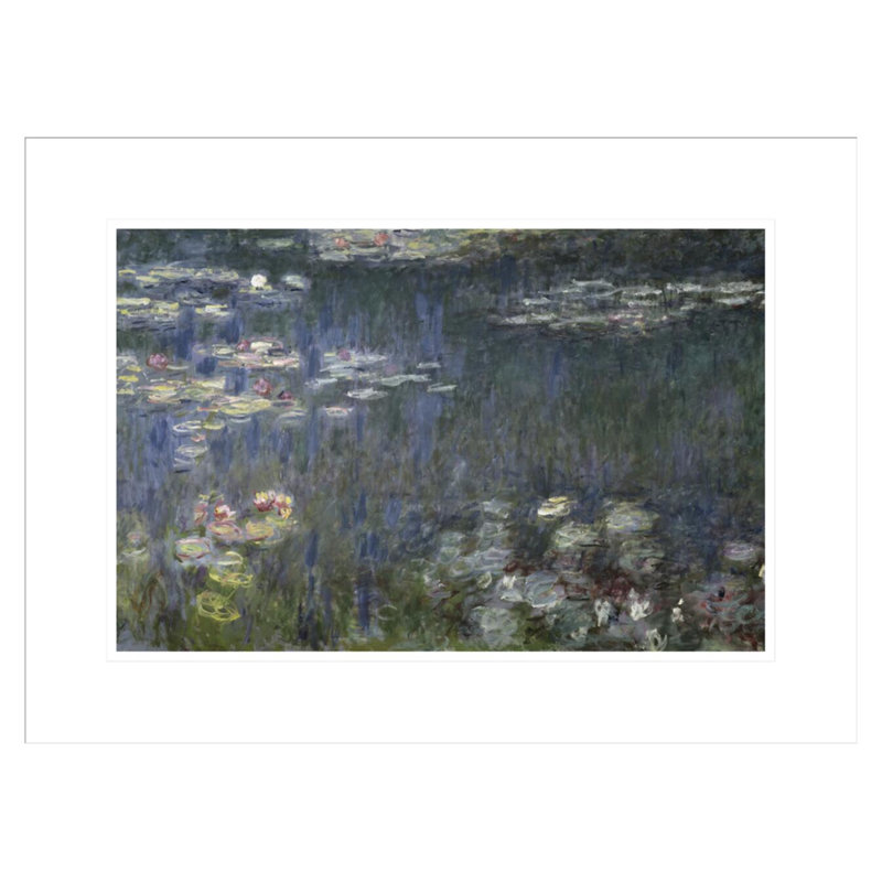 Nénuphars: reflets verts (section de gauche) par Claude Monet, impression giclée encadrée, H 16,18 po x l 21,75 po